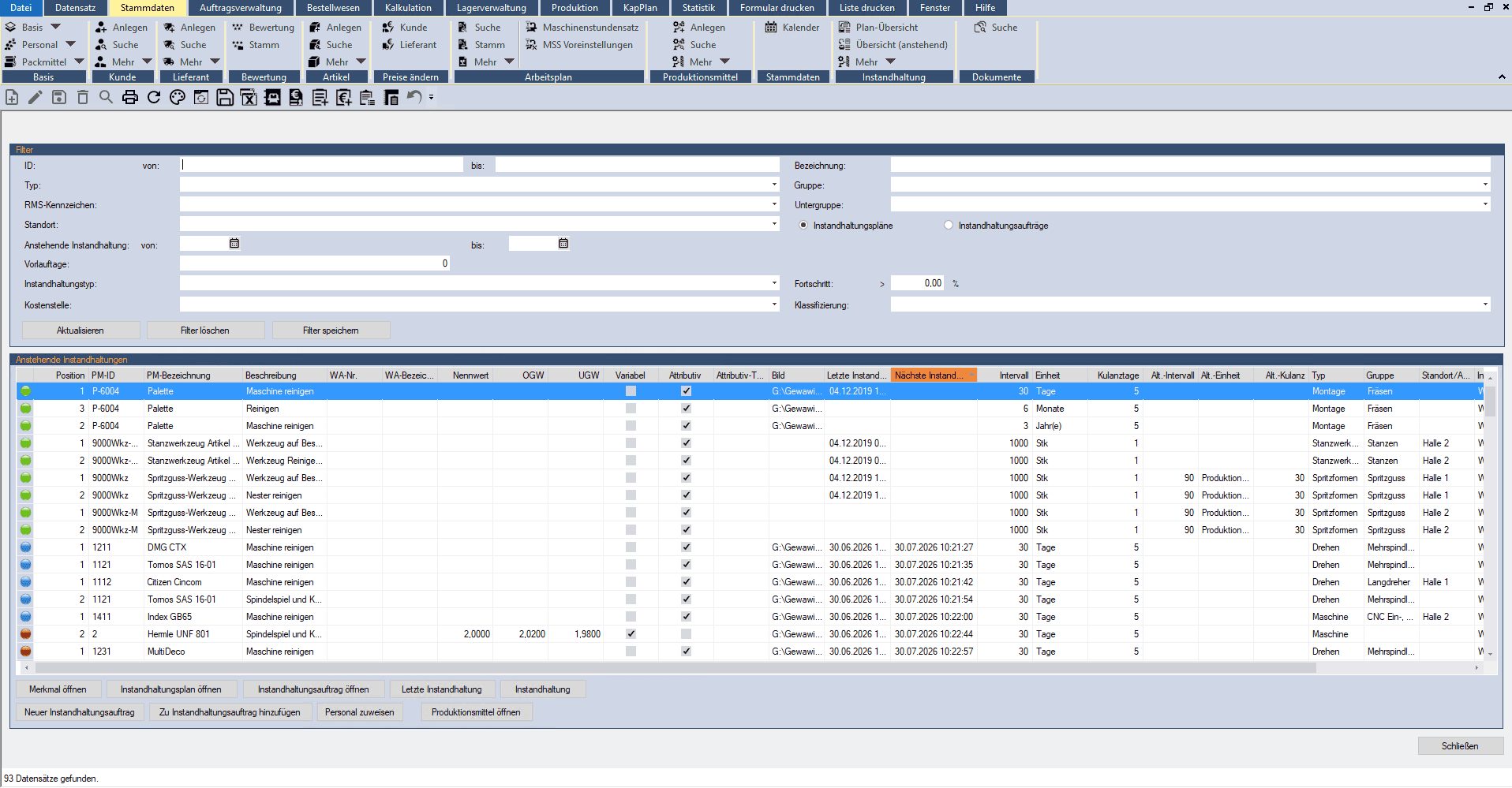 Instandhaltung – Screenshot Version 2026